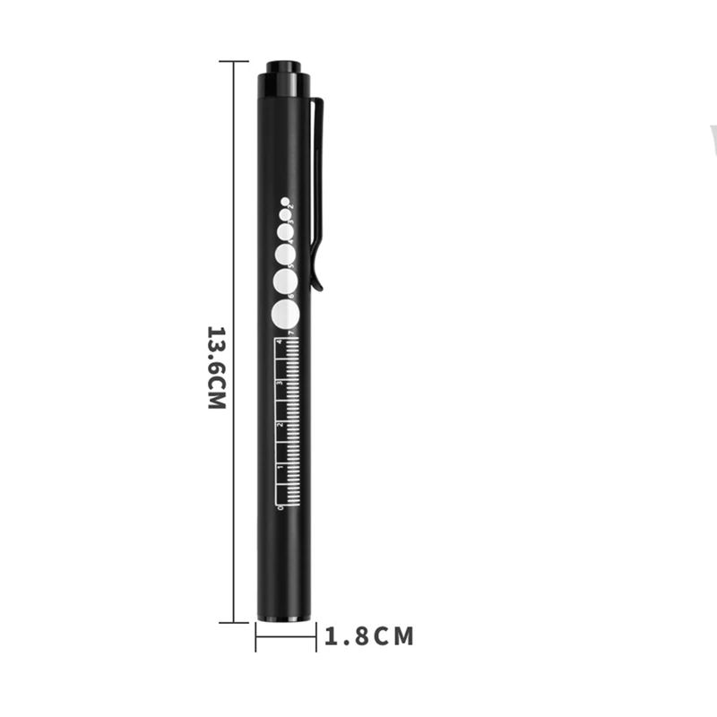 Rechargeable Pen Lights With Pupil Gauge & Ruler For Nurses Doctors, Echargeable, Warm/White Light LED Penlights 2Pcs