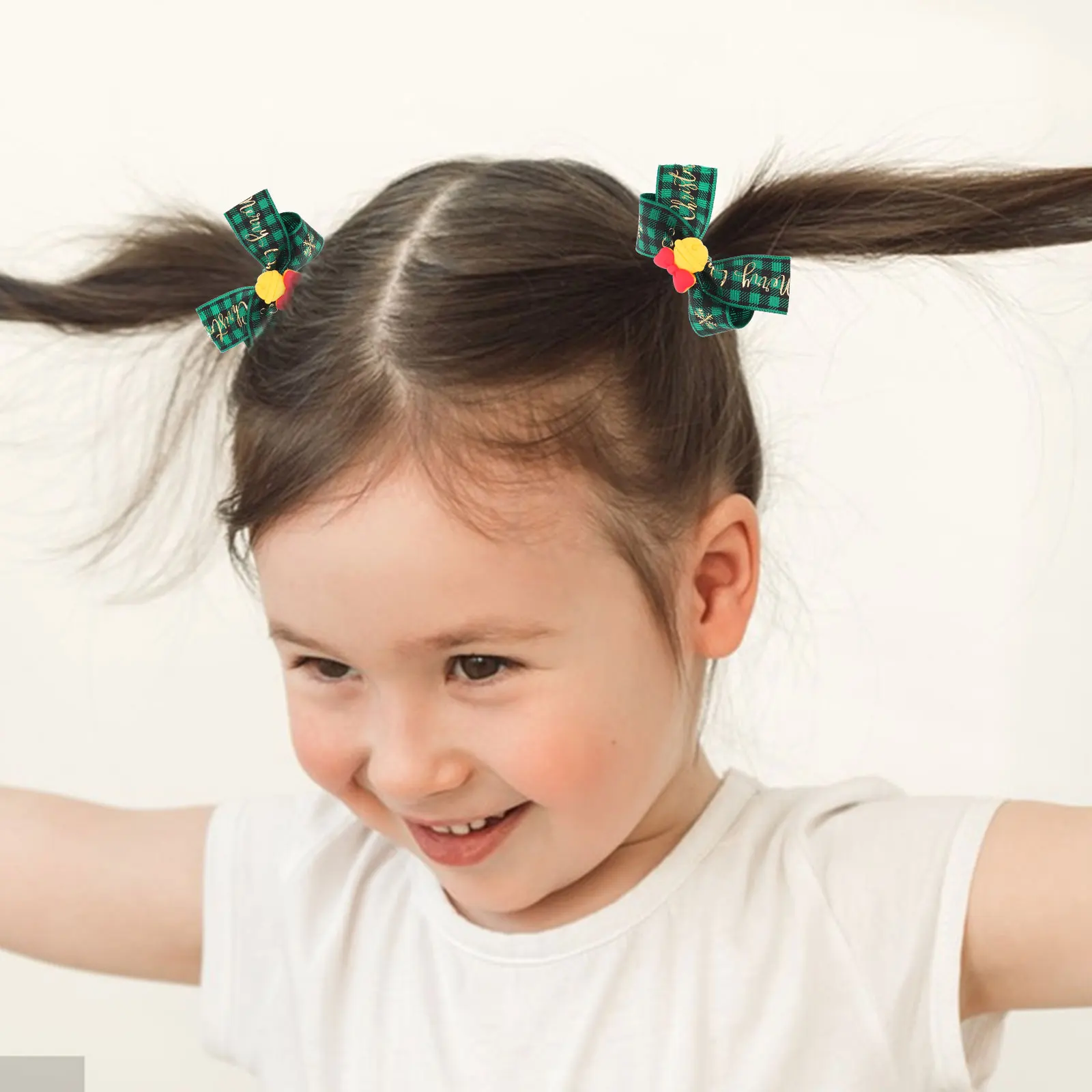 

2 pcs Ties Elastic Elastic Ties Ponytail Holders for Girls Red Green Bow Hair Tie Dot Bows Hair Accessories