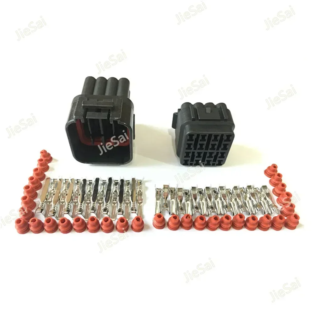 black waterproof electric wire auto cable sumitomo 16 pin way male female connector plug 6188-0353 6085-0510