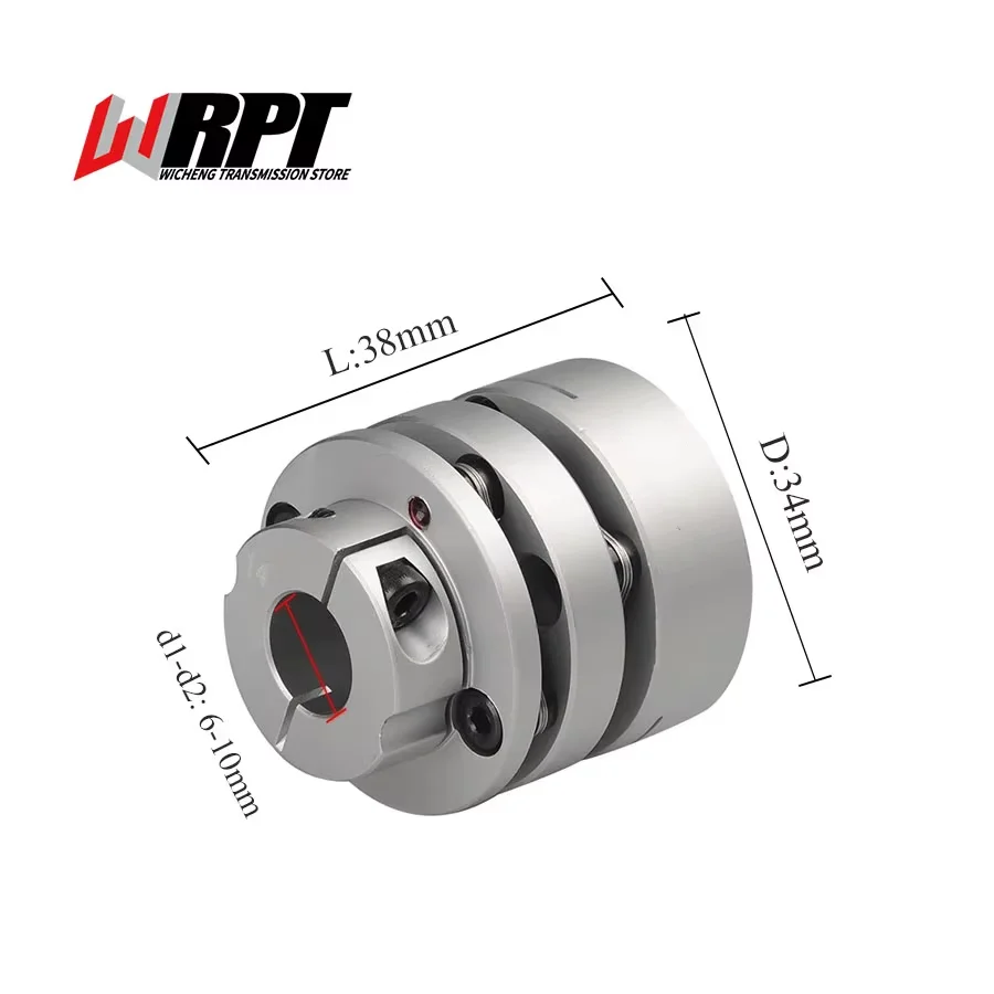 

CLTP Aluminum Alloy Diaphragm Coupling Step Diaphragm Coupling Servo Motor Flange Coupling CLTP-34X38