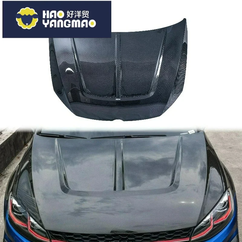 Suitable for UV-Protected Glossy FOR Golf VII Variant Front Hood Carbon Fiber 2006-2019
