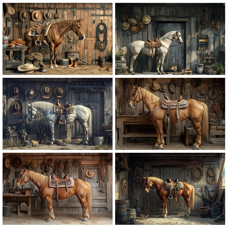 

Wild West Ranch Backdrop Cowboy Stable Farmhouse Scene Vintage Western Backgrounds for Photographs Portrait Cosplay Photozone