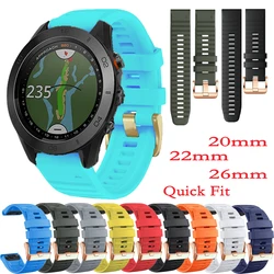 20 22 26mm Silicone Rose gold buckle for Garmin Fenix Fenix 5S 6S 5 6 5 6 7Por D2 Charlie Epix Gen 2 Fit Quick Release wirstband