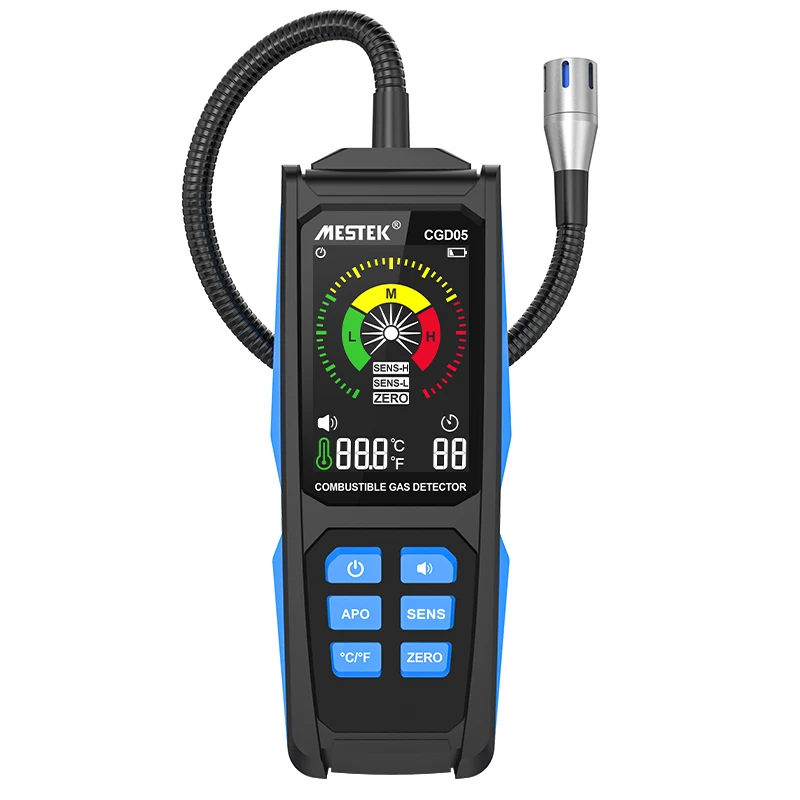 CGD05 Combustible detector 50000 PPM LEL Sound Display Analog Bar Double Alarm Flexible Metal Probe Gas Analyzer ODM OBM