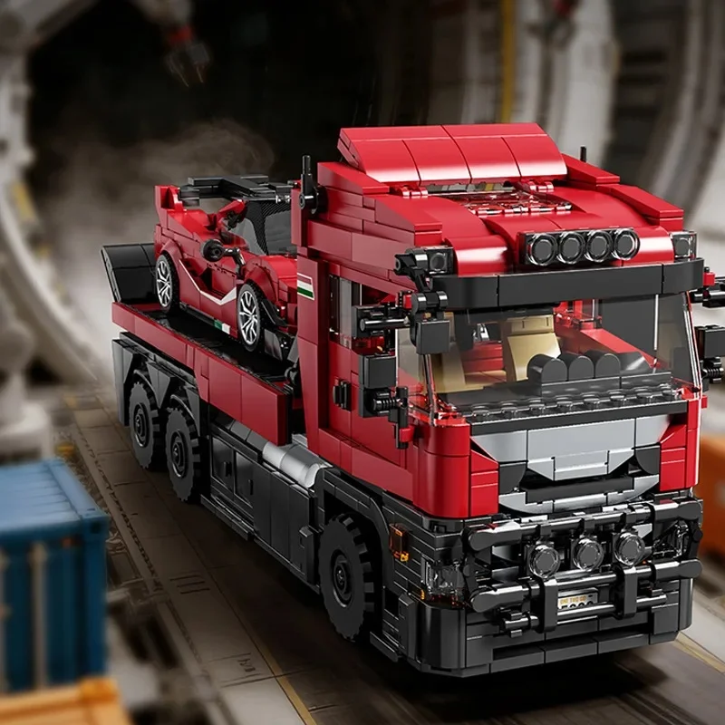 12GO 95002 MOC Trailer Kit Building Blocks Model Sports Cars and Trucks Bricks Assembling Toys for Boys Christmas Gift Set