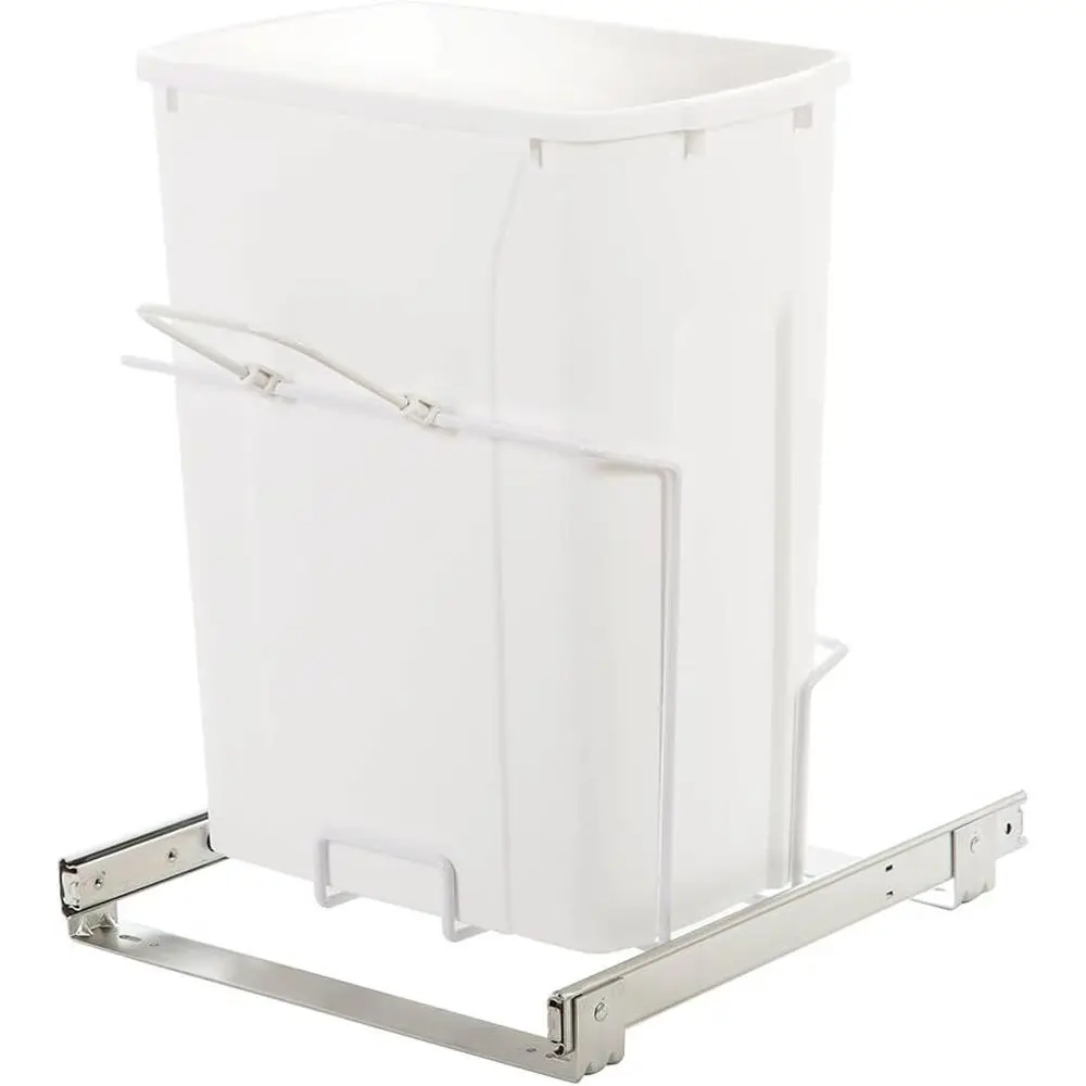 

SBM15-1-35WH in-Cabinet Bottom Mount Pull Out Trash Can, 18.8" by 14.25" by 16",White
