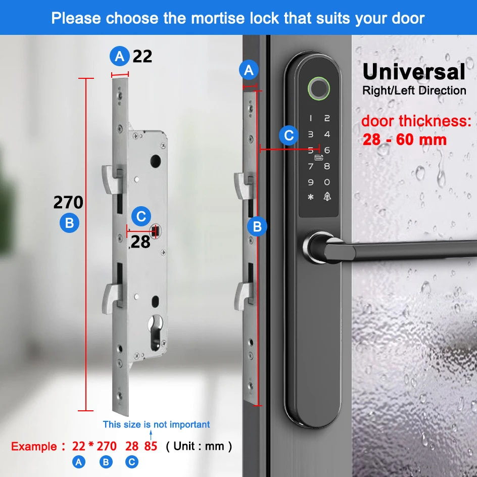 قفل ذكي CDOK TTlock، فتح متعدد الوظائف، مناسب للأبواب الزجاجية ذات الإطارات، وكذلك الأبواب الخشبية والمعدنية #4