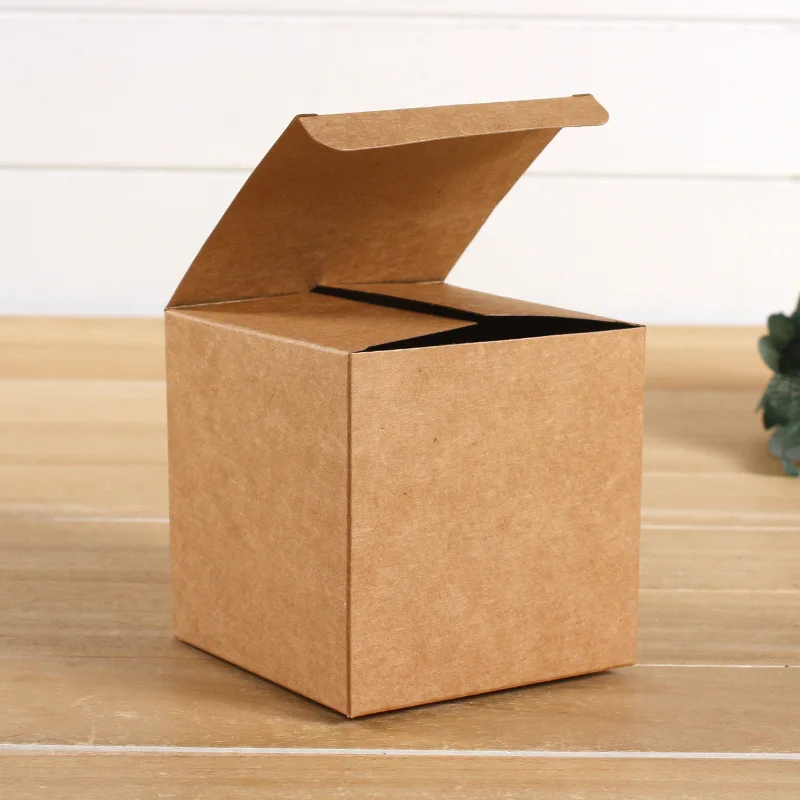 200pcs/lot 10cmx10cmx10cm Kraft Paper Boxes Cosmetic Cream Jar Bottle Packaging Box Candy Box Gift Box