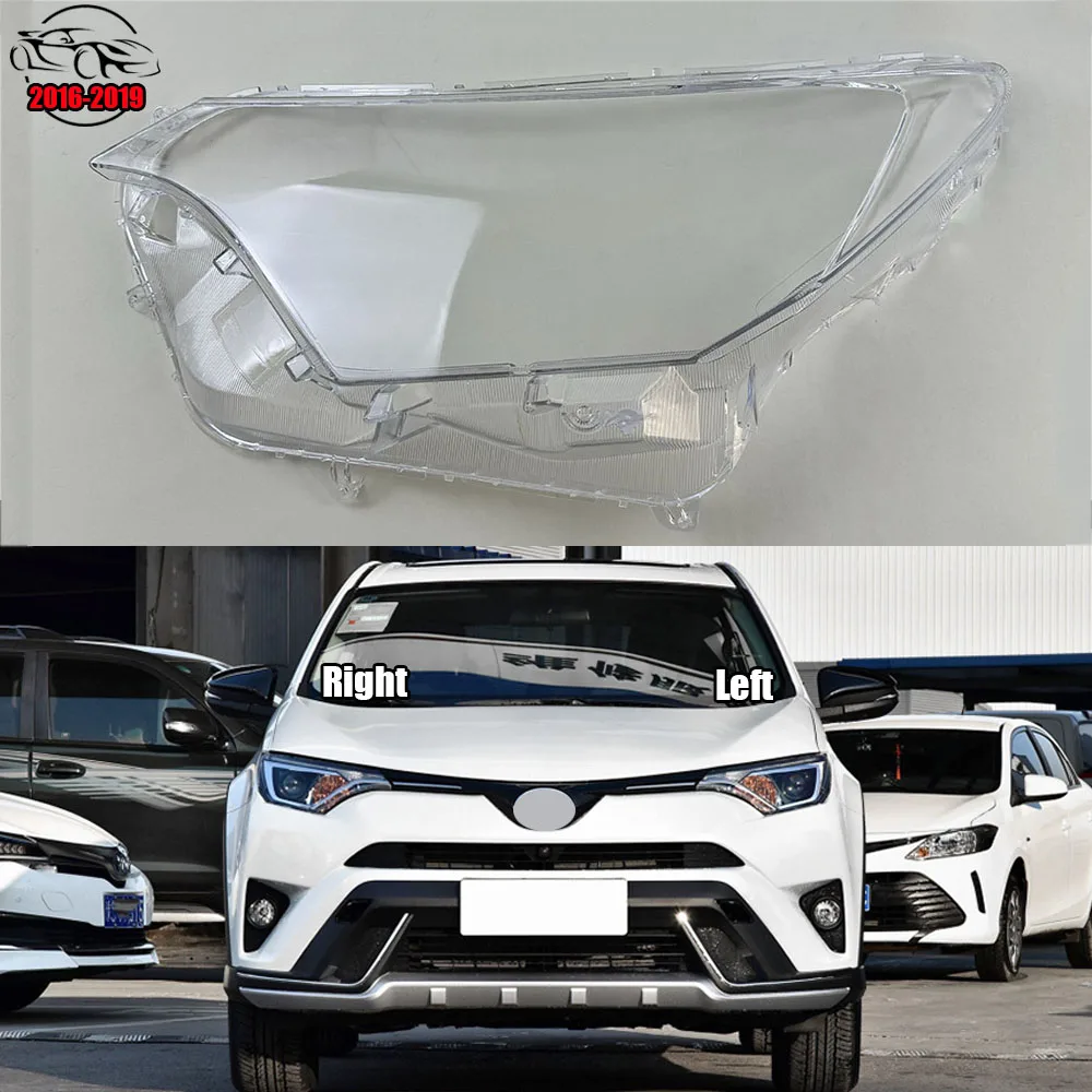 

For Toyota Rav4 2016 2017 2019 Front Headlamps Cover Transparent Lampshade Shell Lens Plexiglass Replace Original Lampshade