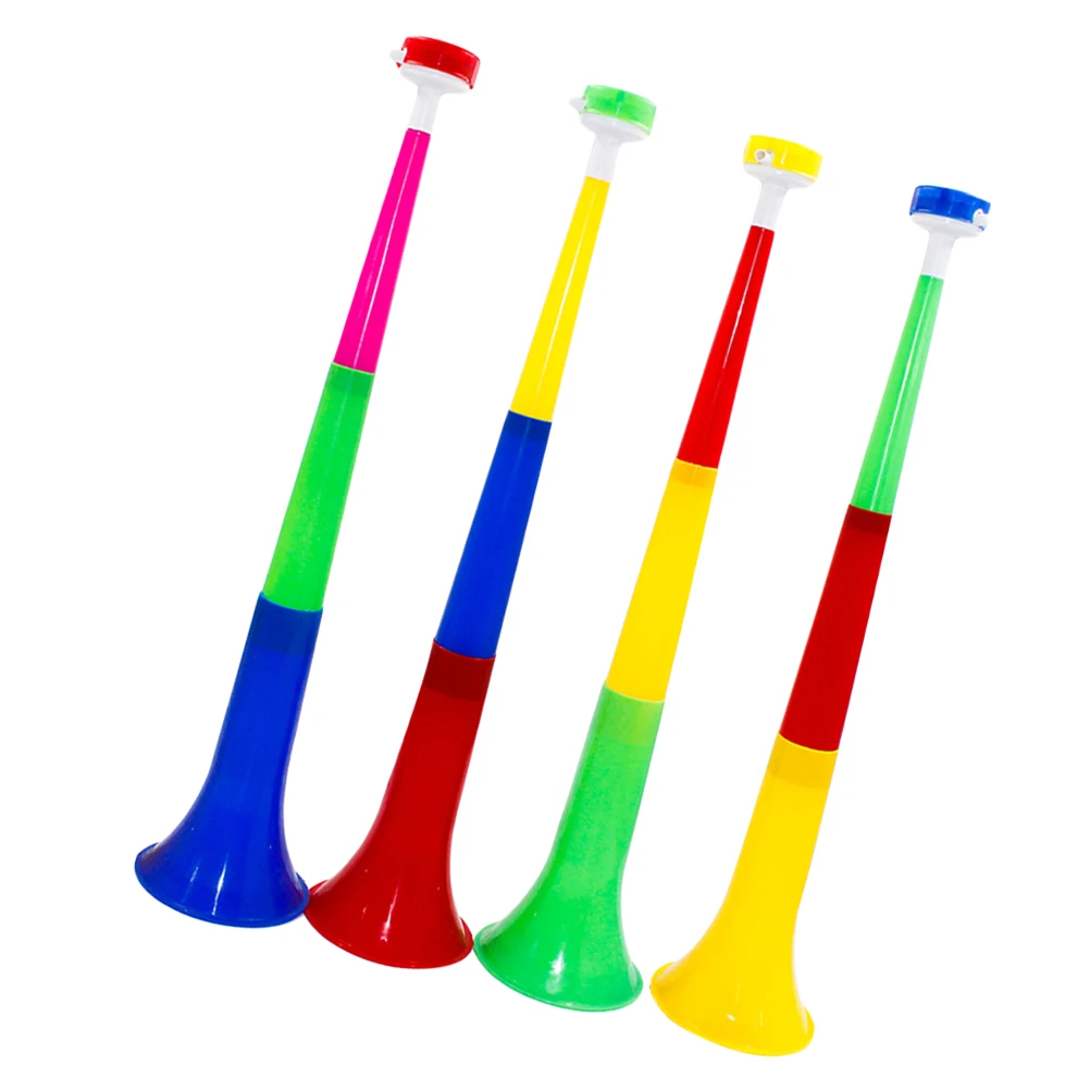 Plastic Telescopic Trumpet Kids Musical Instrument 3 Sections Promotional Props Sports Game Educational Toys Children Play