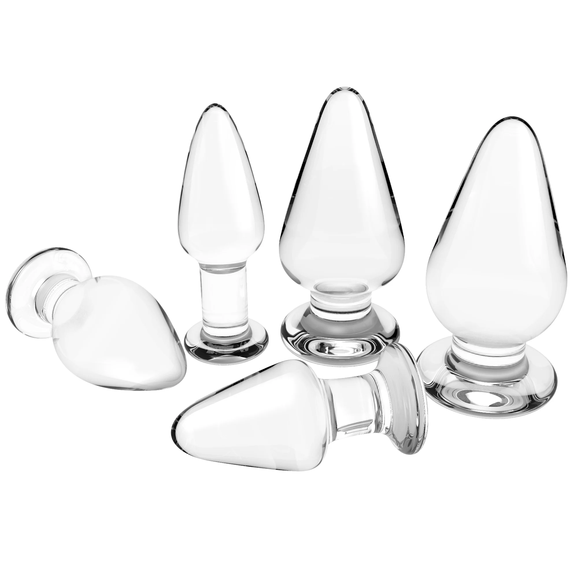 Glas Anal Plugs Perlen Kristall Buttplug mit flacher Basis g Punkt Dildo Erwachsenen Produkte Erotik Waren Sexspielzeug für Frauen Männer Erwachsene 18
