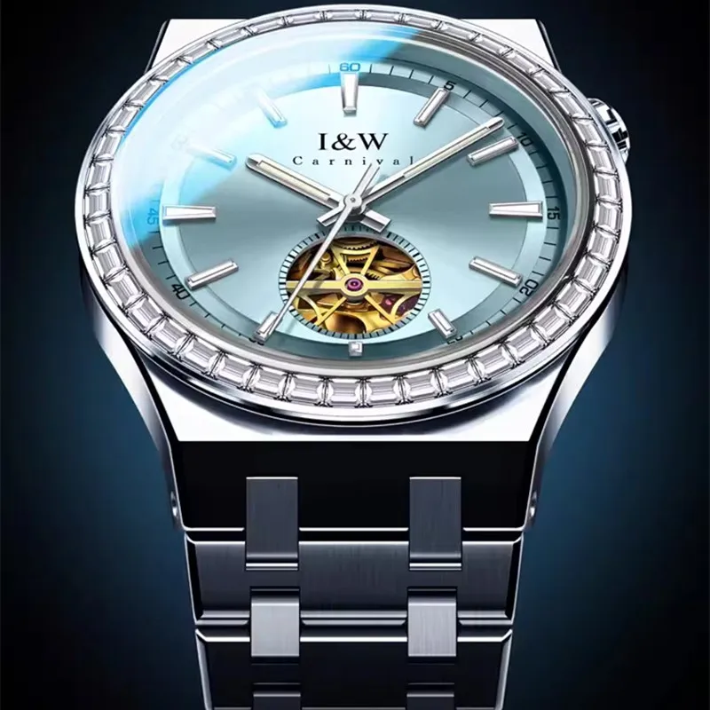 

Relogio Masculino CARNIVAL Mechanical Business Watch for Men Brand Luxury Skeleton Automatic Wrist Watch Waterproof Reloj Hombre