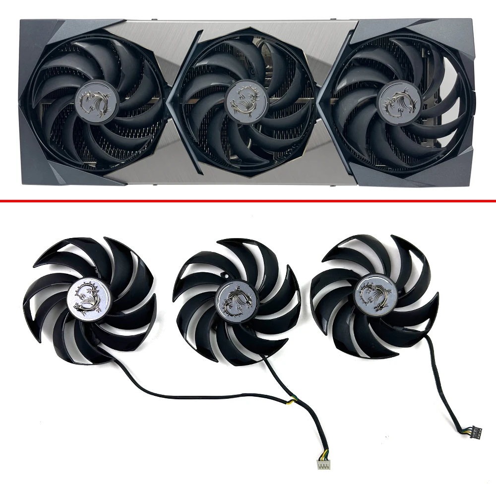 NEW Cooling Fan 95mm 4pin PLD10010B12HH PLD10010S12HH GPU FAN For MSI MSI GeForce RTX 3070 3080 3090 3070Ti SUPRIM X video card