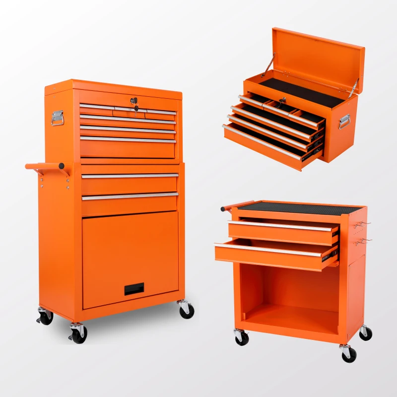 Cassetti per armadietti Armadietto per attrezzi in acciaio Cassetta degli attrezzi Cassetta degli attrezzi Ruote per cassette degli attrezzi Utilizzare cassapanca degli attrezzi con ruote, cabina per riporre gli attrezzi con ruote a 8 cassetti