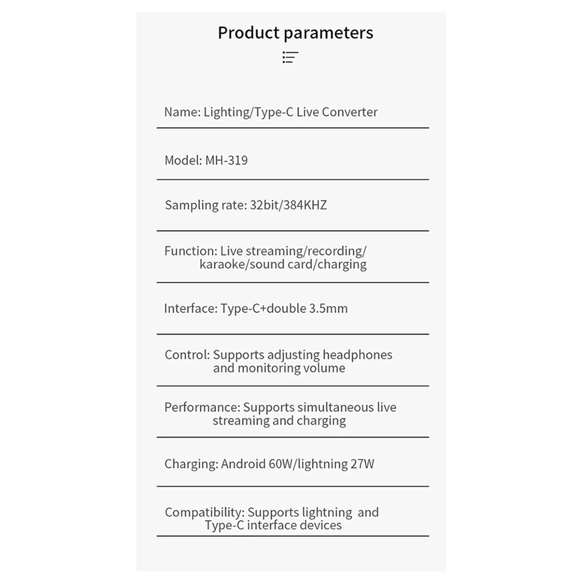 Enjoy Life, It's Worth Having New Suitable for Lighting/TypeC Universal Stereo Live Broadcast Sound Card Adapter Karaoke and