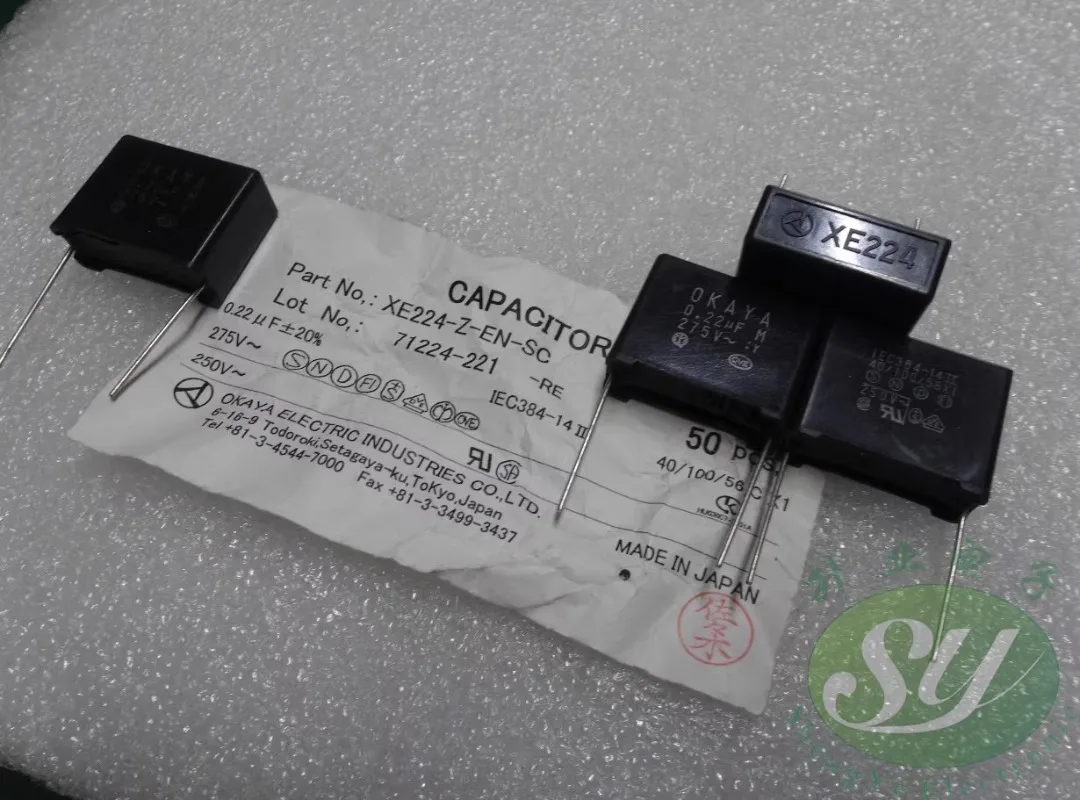 

10PCS OKAYA 0.22uf/275vAC 220nf u22 224 New 22MM film capacitor XE224-Z-EN-SC