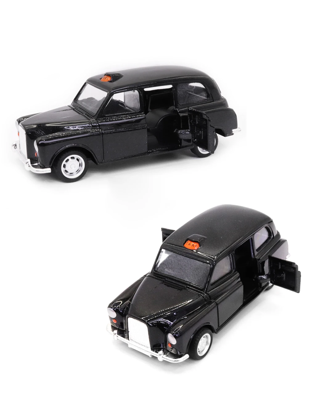 1:36 in lega pressofuso Vintage London-Taxi Car Model doors open Classic Pull Back Replica di veicoli in miniatura per il regalo della collezione