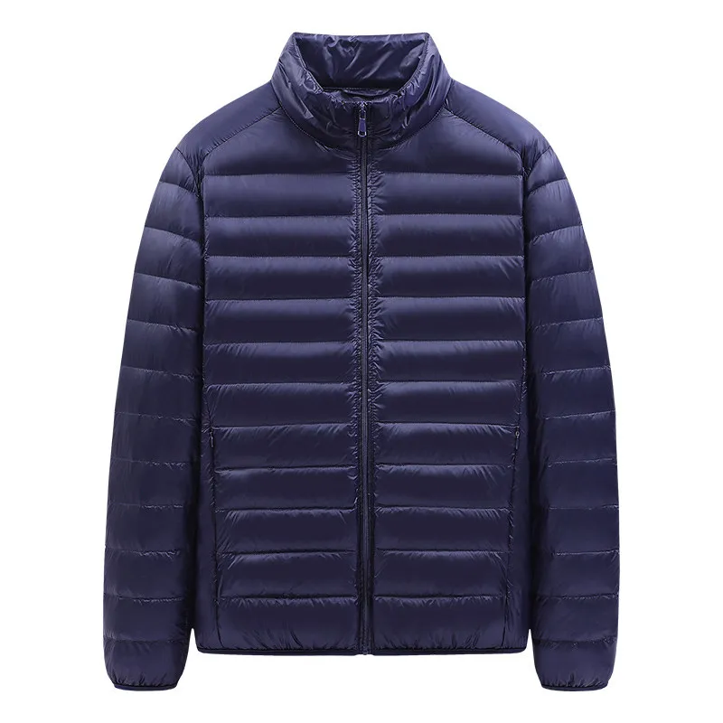 Nova Jaqueta de Algodão Leve para Outono e Inverno, Casaco Casual Curto Masculino, Tamanho Grande, Ultra-Leve e Quente