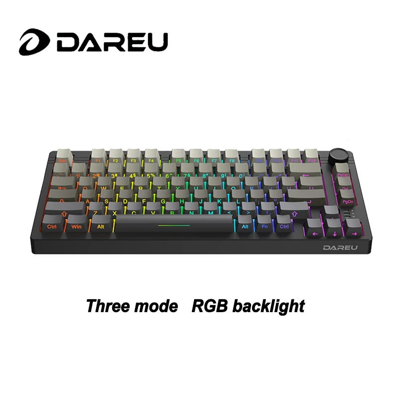 

Dareu Ek75 Mechanical Keyboard Multifunctional Knob Rgb Three Mode Gamer Keyboard Hot Swap Gasket 80 Keys Pbt Gaming Office Gift