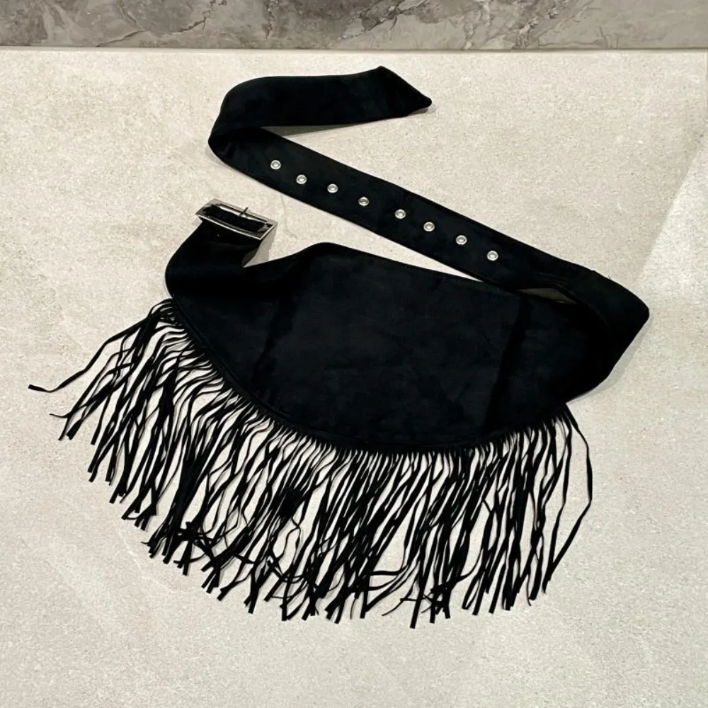 

Роскошный винтажный пояс с кисточками, треугольный пояс в ковбойском стиле с бахромой, однотонный пояс для женщин