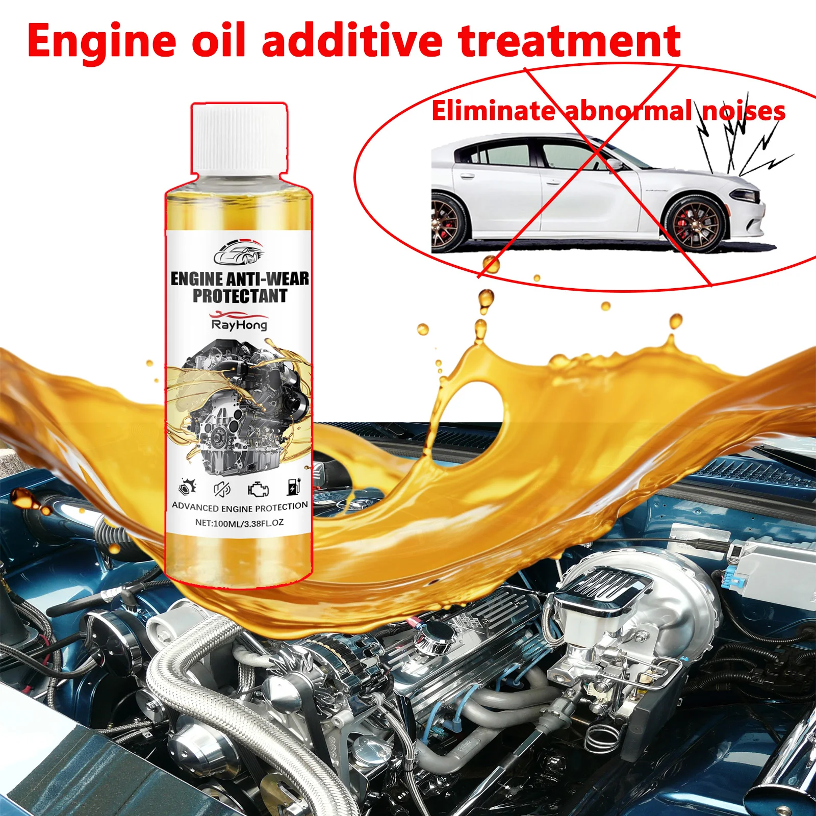 Engine Oil Anti-Wear Protector & Repair Additive for Noise Reduction, Shock Absorption, Rust Prevention Auto Maintenance Engine