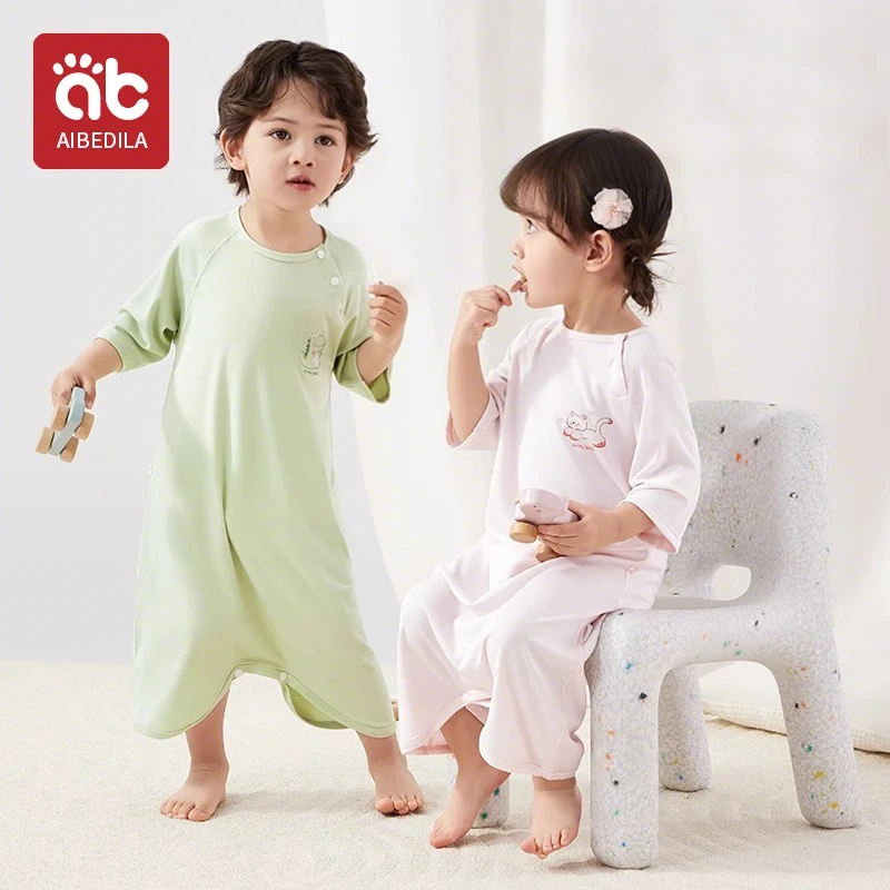 AIBEDILA Summer Dress Baby Nightdress Clothes Pajamas Children's Clothing Short-Sleeve Pajamas Dress Kids Family Wear