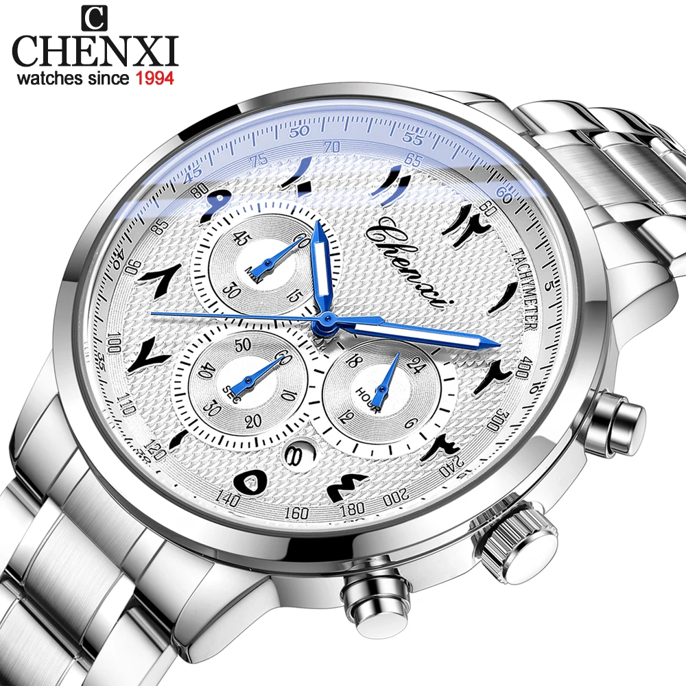 

Мужские наручные часы CHENXI, лучшие бренды, роскошные, водонепроницаемые, с подсветкой, указателем даты и дня недели, из нержавеющей стали, кварцевые, мужские часы, reloj