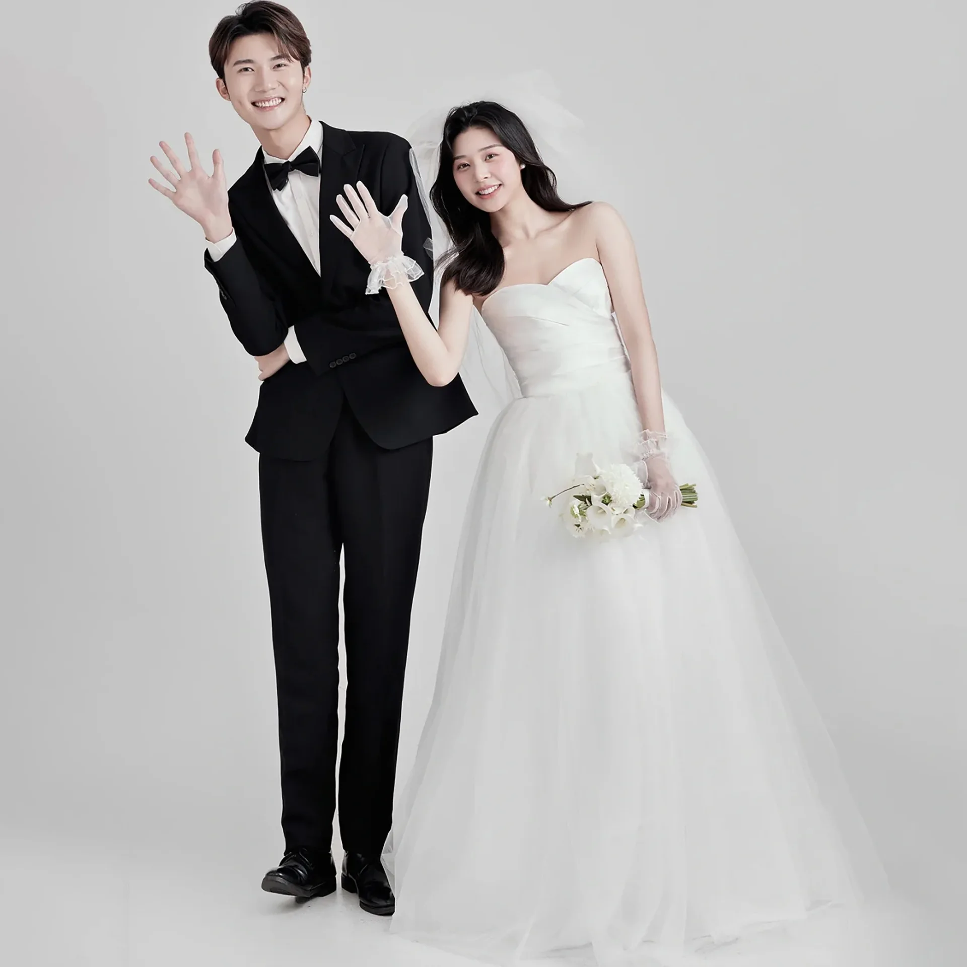 Vestidos de novia coreanos de corte a para mujer, vestido de novia Sexy sin tirantes y espalda descubierta, vestido de noche largo hasta el suelo para sesión de fotos elegante