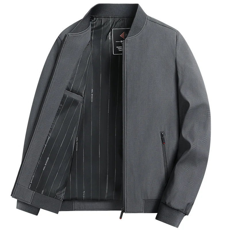 سترة بيسبول منقوشة للرجال، سترة كاجوال ذكية ممتازة، معطف ربيع خريف متوسط الوزن، ملابس خارجية كلاسيكية على طراز الأب #3