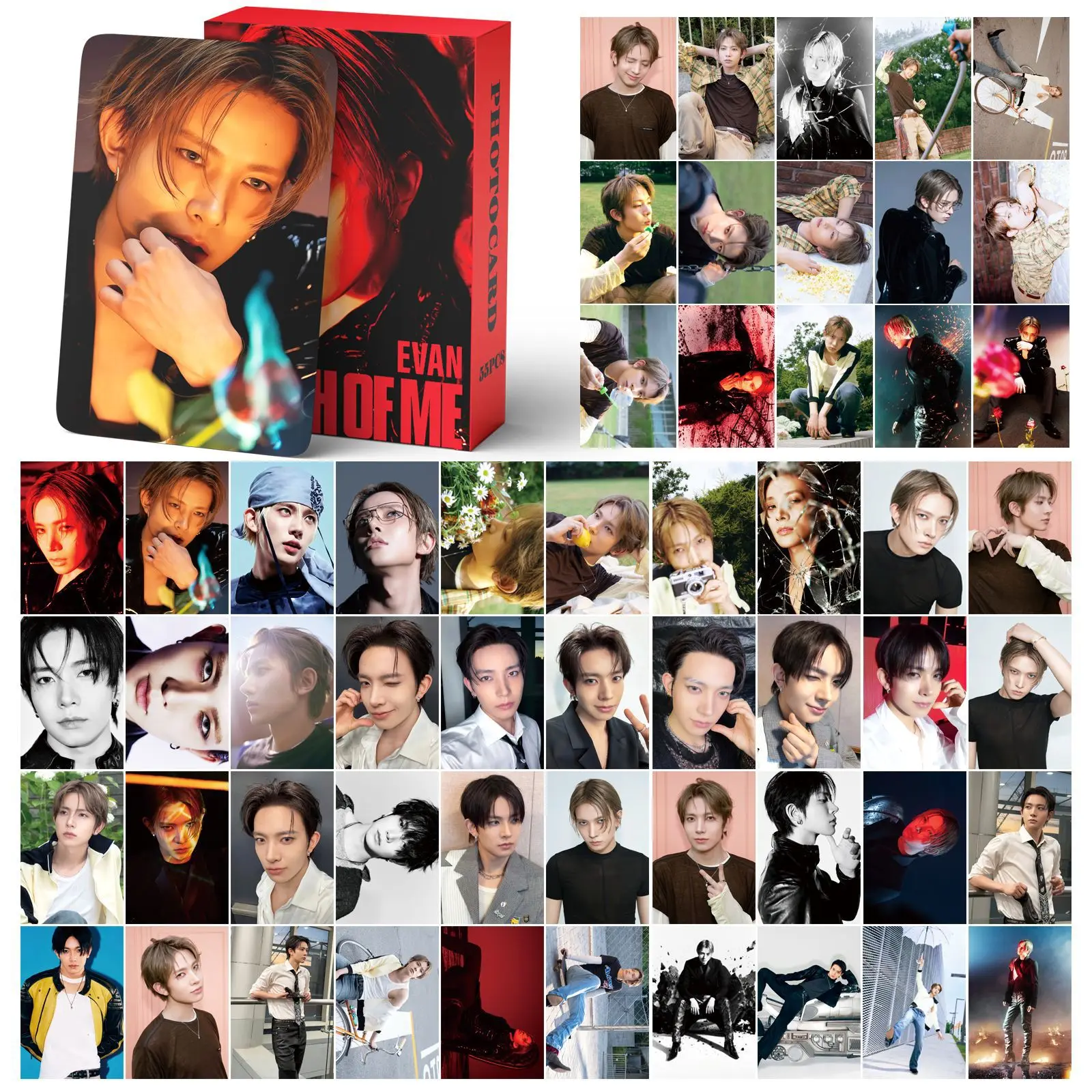 55PCS Single ALbum EVAN Death of Me Mini LOMO Card Photocards HD Fans Collection Cards Decorative Present Gifts image 2