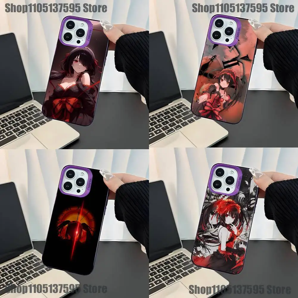 

Anime Kurumi Tokisaki Phone Case For iPhone 17,16,15,14,13,12,11,Mini,Pro,E,SE4,XS,MAX Purple Candy Matte Cover