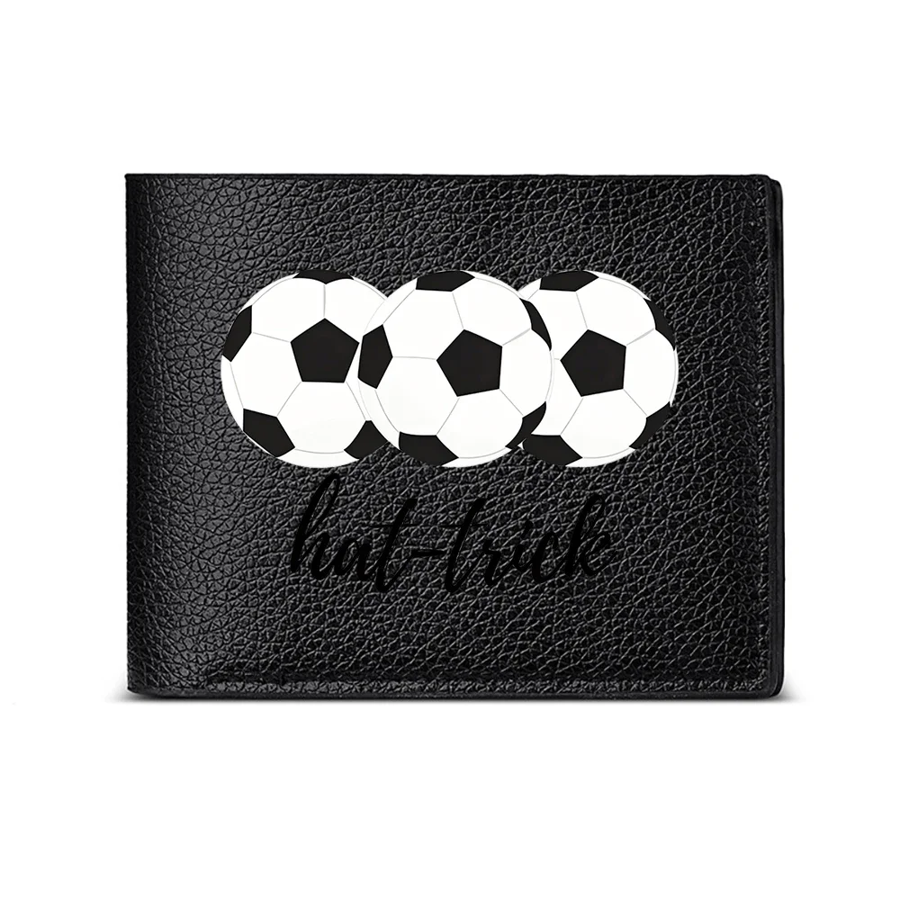 Hattrick Soccer Ball Design Men's Wallet Card Holder Casual Business Fashion Print Style Accessory