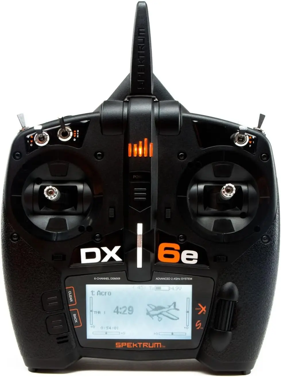 DX6e 6-Channel DSMX 2.4GHz RC Radio Transmitter with 250 Model Memory Telemetry And Wireless Trainer Link No Receiver Included