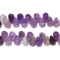 9x5.5mm Water Drop Shape Natural Amethyst Stone Beads For DIY Jewelry Making Crafts Necklace Bracelet Charms Pendant Accessories