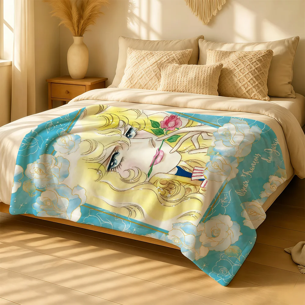 Manga Anime Rose Of V-Versailles Blanket For Plush Throw Soft Warm Knee For Bedroom Living Room Bed Sofa Camping Picnic Office