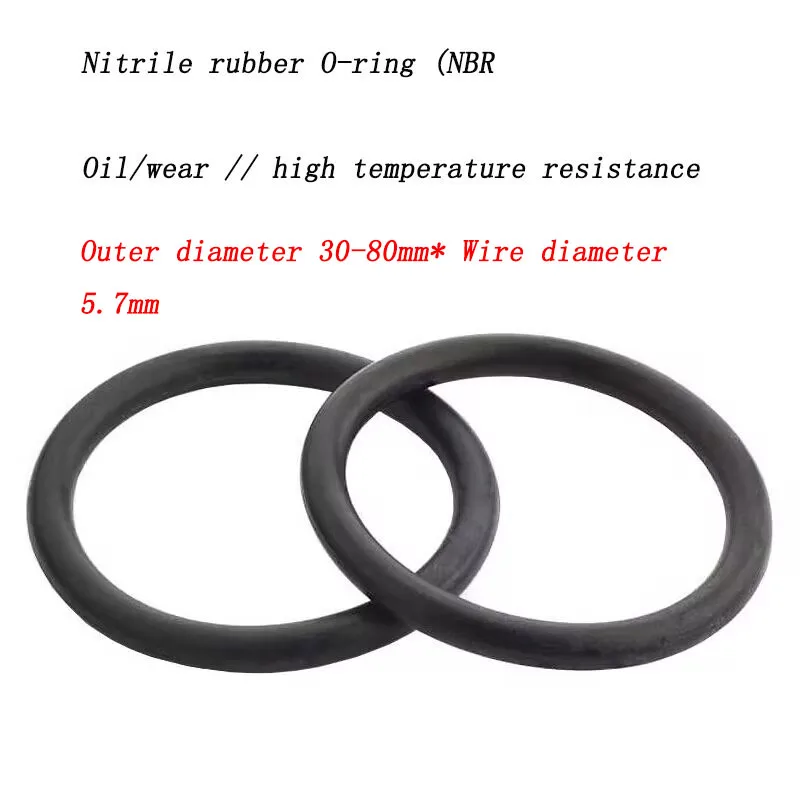 

O-ring Seal Ring Oil and Wear Resistant Outer Diameter 30 35 40 45 50 55 60 63 65 70 73 75 80* Wire Diameter 5.7mm