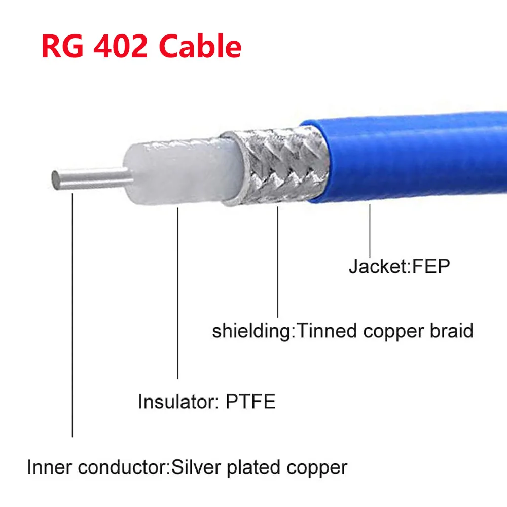 RG402 Cable Semi-Flexible N Type 4Hole Flange N Female to N Male RF Adapter 50 Ohm RF Coaxial Pigtail Extension Cord Jumper