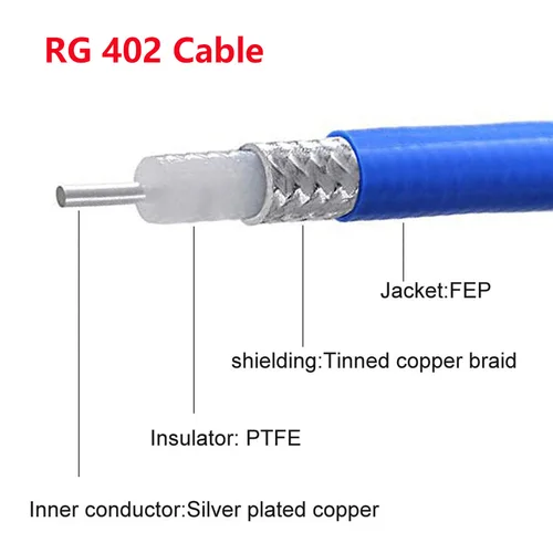 Imagen 2 del producto Cable RG402 semiflexible tipo N a SMA macho Cable adaptador RF 50 Ohm RF Cable de extensión Coaxial Pigtail puente 15CM 50CM 1M 2M 5M