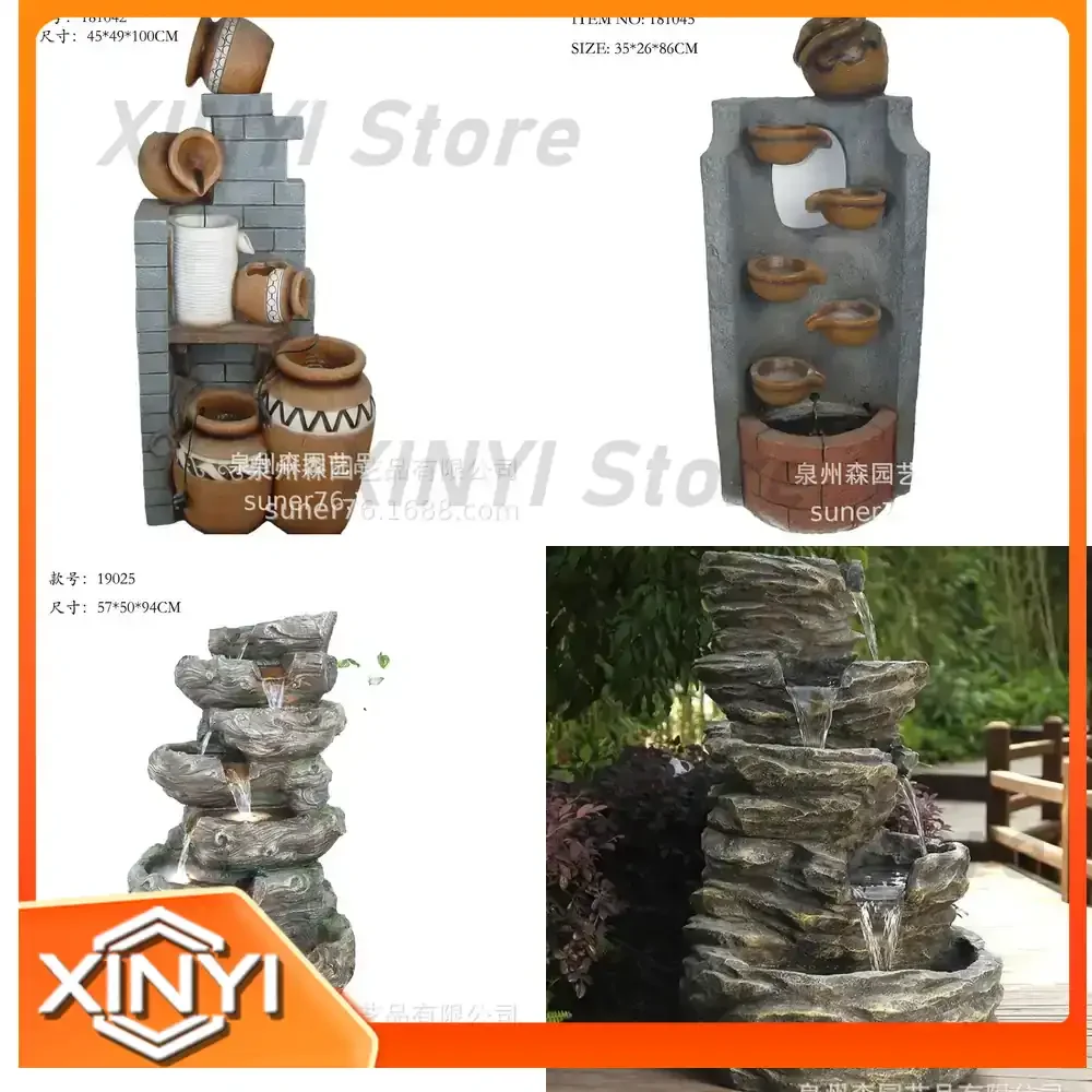 Resin Fountain Decorative Water Feature for Outdoor Garden Courtyard Office Company Hotel Club