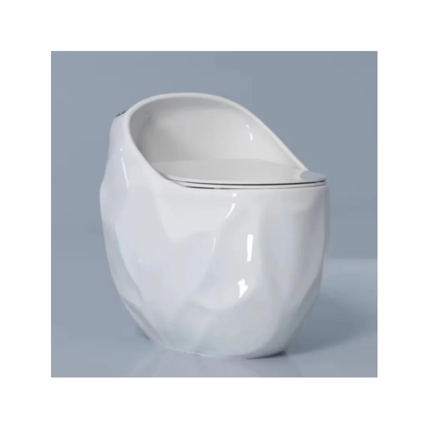 Modern White Ceramic WC One Piece Bathroom Toilet Egg Shaped Porcelain With P-Trap Drainage New Design Siphonic Washdown Toilet