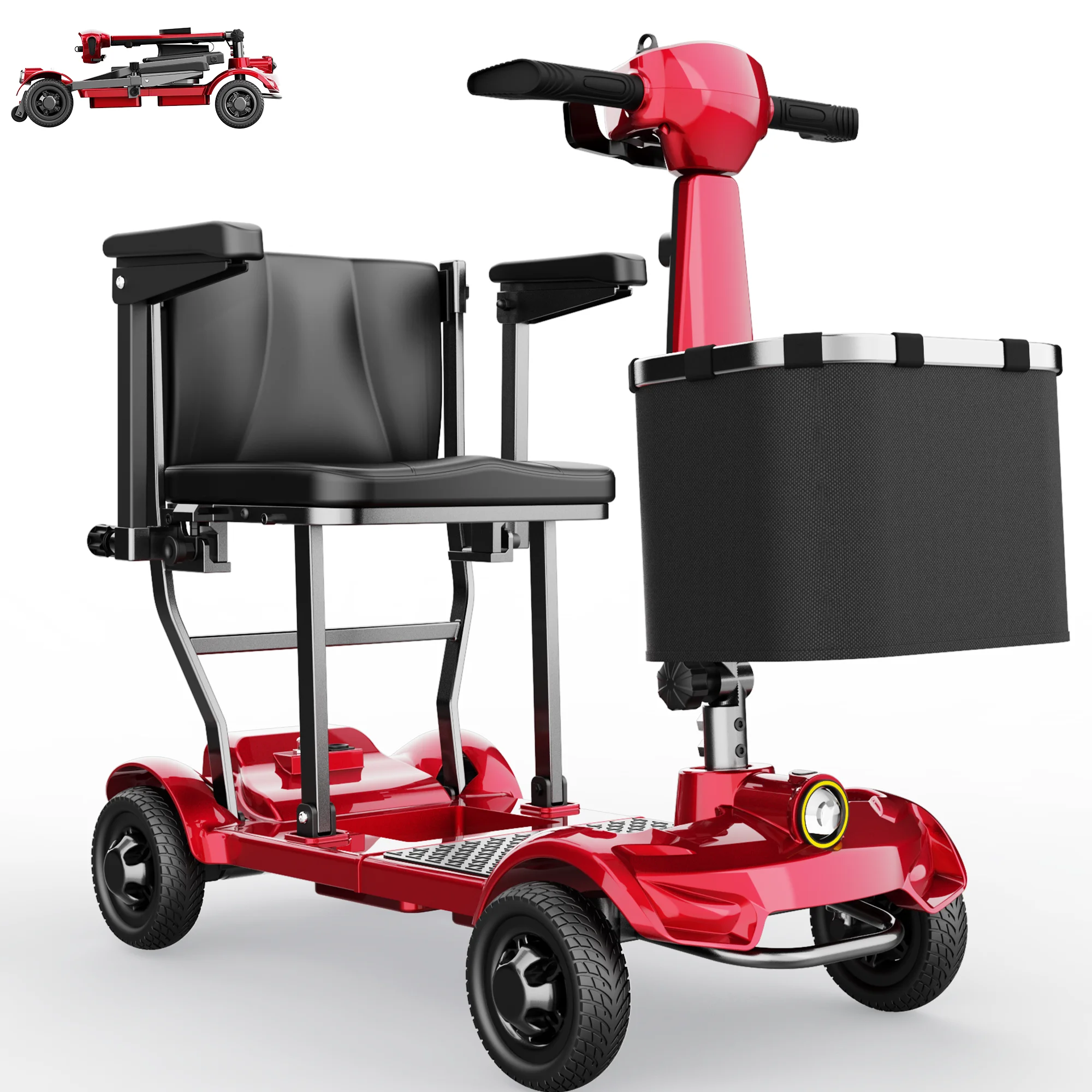 TODIMART X17 4-wiel elektrische scooter, 30-35 km, elektromagnetische rem, opvouwbare en lichtgewicht zitting met rugleuning