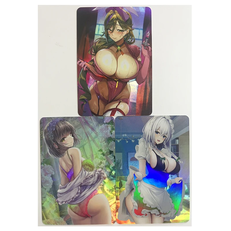 

3pcs/set Maid Attire ACG Sexy Girls Toys Hobbies Hobby Collectibles Game Collection Anime Cards