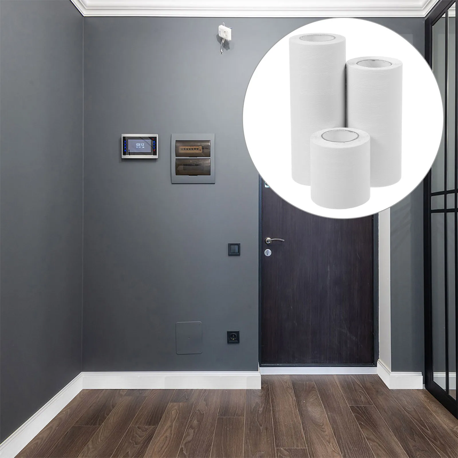 

PVC Skirting Board Self Adhesive Wall Molding Trim Flexible Sticker Easy Install for Indoor Outdoor Home Decoration