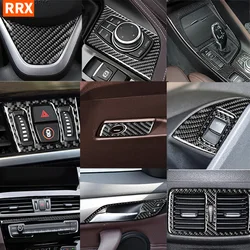 For BMW X1 F48 X2 F39 2018-2021 Real Carbon Fiber Sticker Radio CD Outlet Shift Lift Panel Car inside decorative Accessories