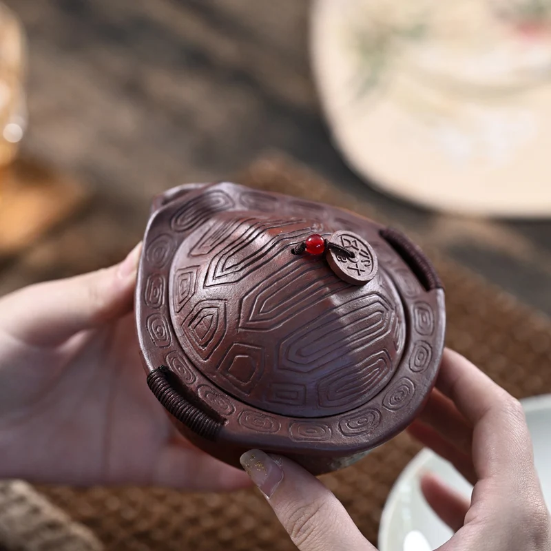 【Tao Yuan】Yixing Purple Sand Handmade Creative Pot Home Bionic Raw Ore Purple Clay Fujia Side140cc