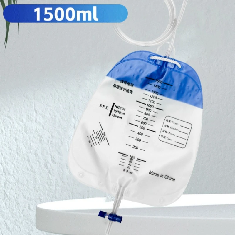 20PCS Disposable Medical Drainage Bags 1000/1500ML Anti-reflux Urinary Collection Pouch for Catheter Indwelling Nursing Care
