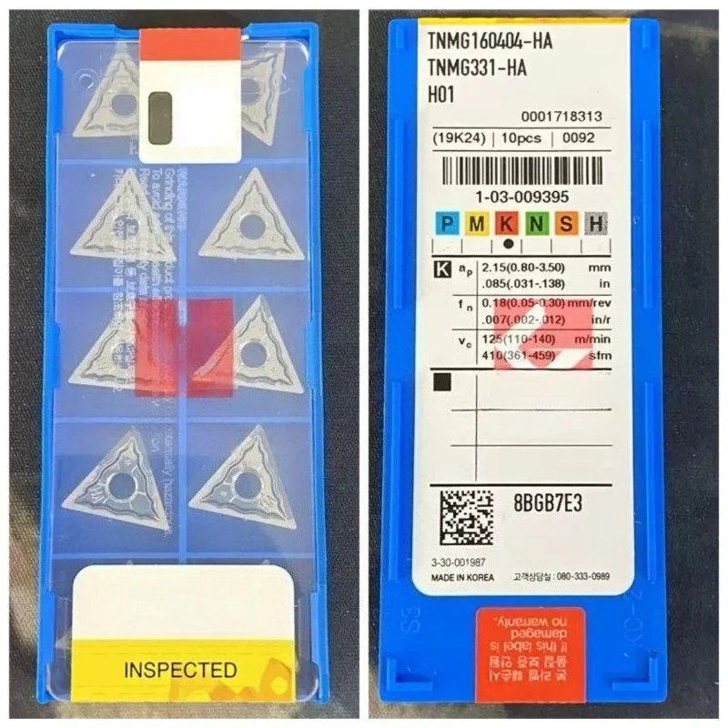 

100% оригинальные корейские твердосплавные вставки с ЧПУ TNMG160404 TNMG160404-HA HA H01 для обработки меди, алюминия и пластика