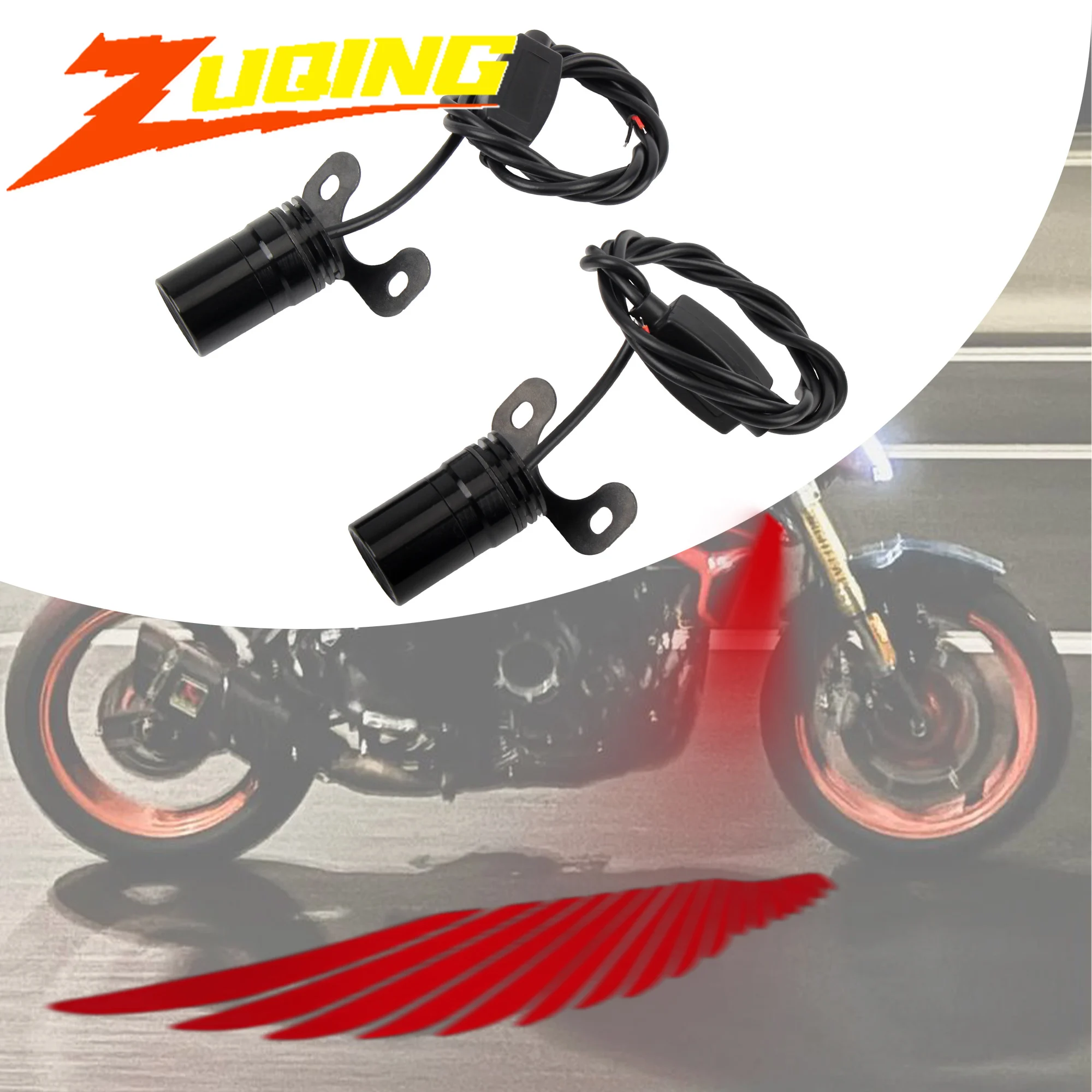 

2 шт., комплект проекционных фонарей с крыльями ангела для мотоцикла, супер крутой, водонепроницаемый для днища, для Yamaha Honda Suzuki Kawasaki BMW ADV ATV