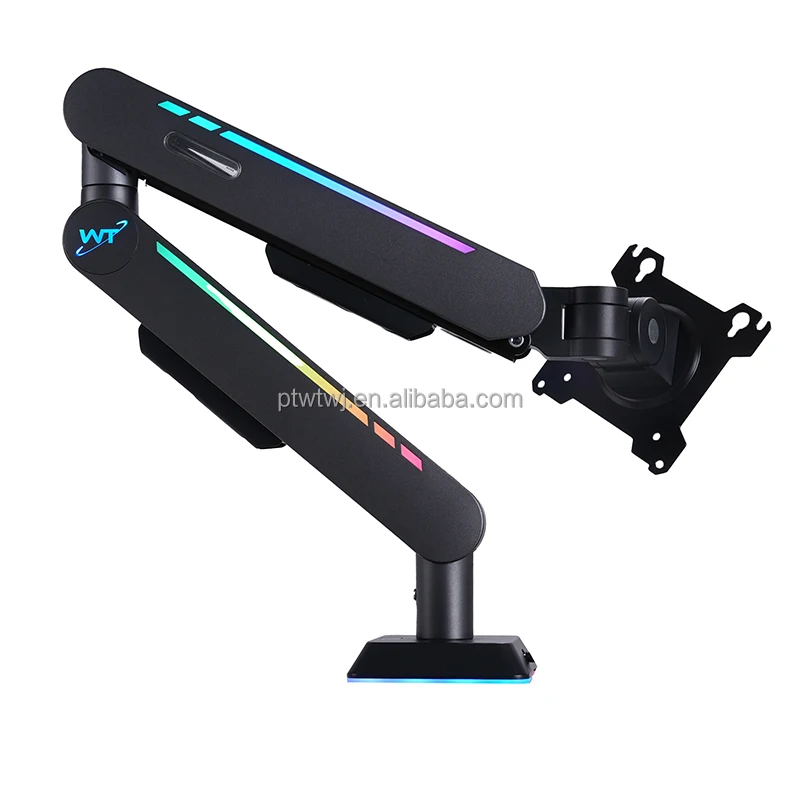 

Mechanical Arm Vesa Monitor Stand 17-42Inches Rgb Gaming Lighting Monitor Arm Stand Desk