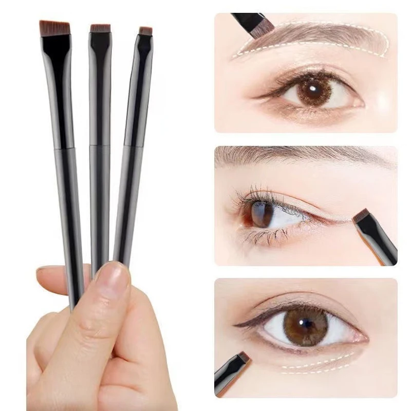 Pinceaux à sourcils Ultra-fins, Eyeliner, portables, sous les détails des yeux, correcteur, outils pour sourcils, fournitures de maquillage, 3 pièces/ensemble